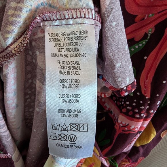 Lez a Lez Boho Burgundy Unicorn Zebra Print Dress Large - Picture 13 of 13